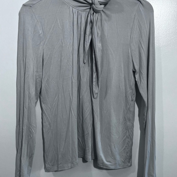 Ann Taylor Gray Long Sleeve Blouse - Picture 2 of 8